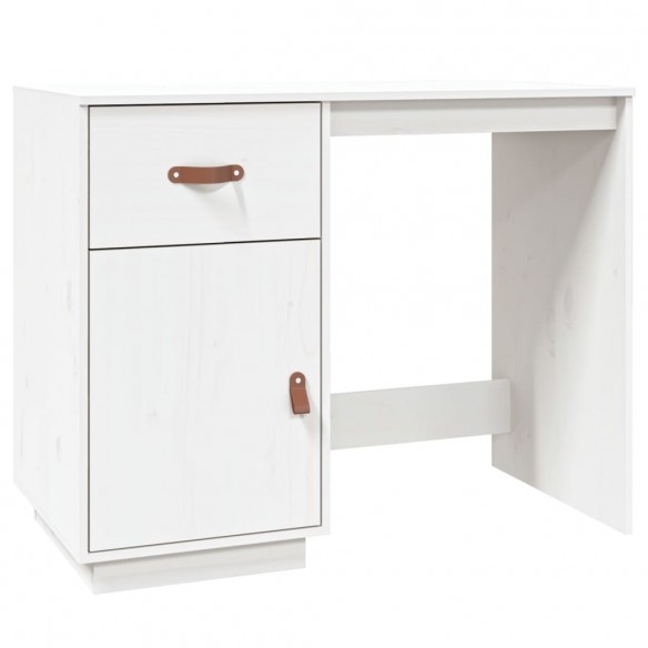 Bureau avec armoires Blanc 135x50x75 cm Bois massif de pin