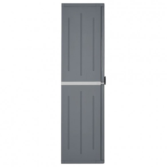 Armoire de rangement de jardin gris 65x45x172 cm PP rotin