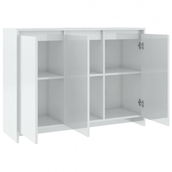 Buffet Blanc brillant 102x33x75 cm Aggloméré