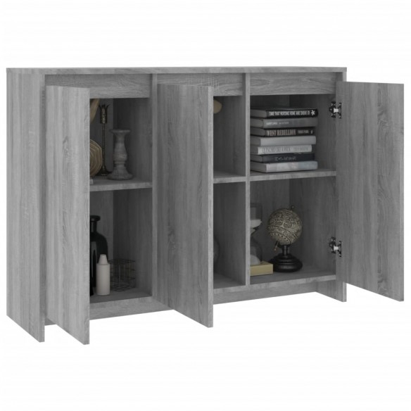 Buffet Sonoma gris 102x33x75 cm Aggloméré