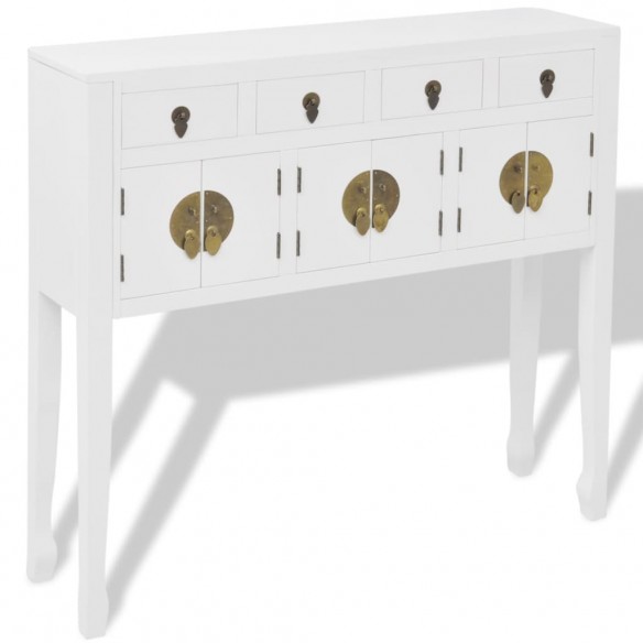 Buffet en style chinois en bois massif Blanc