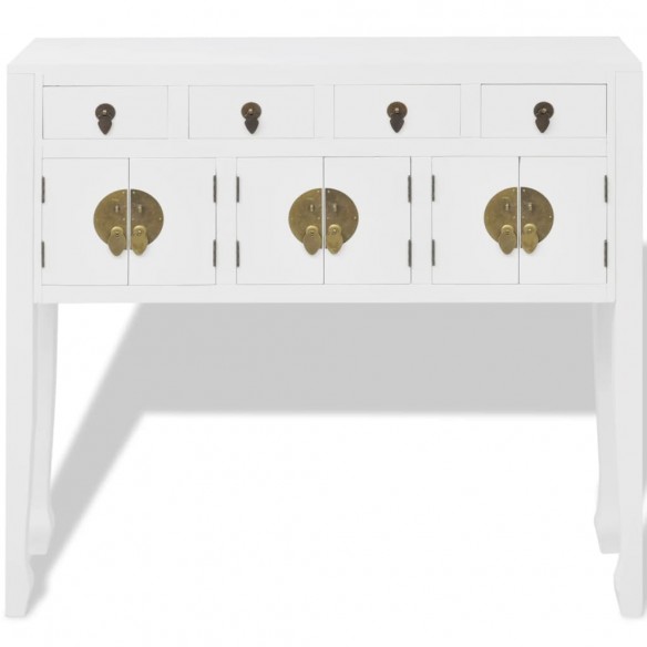 Buffet en style chinois en bois massif Blanc