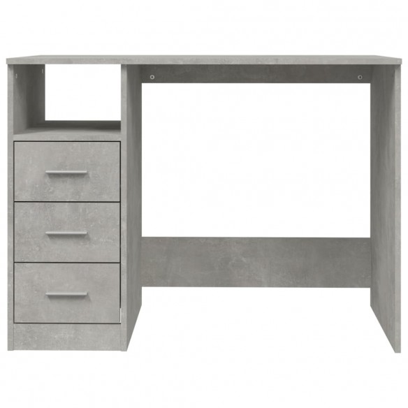 Bureau avec tiroirs Gris béton 102x50x76 cm Bois d'ingénierie