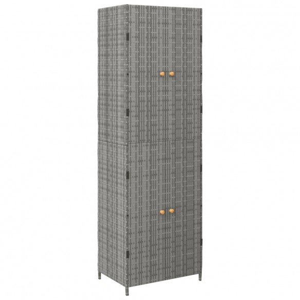 Armoire de rangement jardin Gris 59x40x180 cm Résine tressée