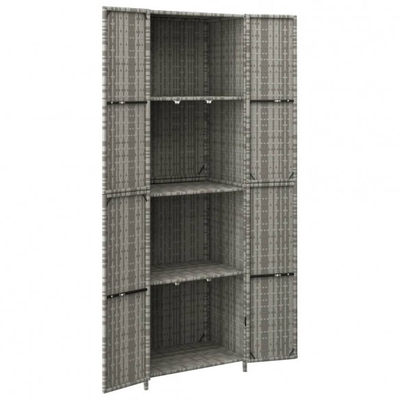 Armoire de rangement jardin Gris 59x40x180 cm Résine tressée