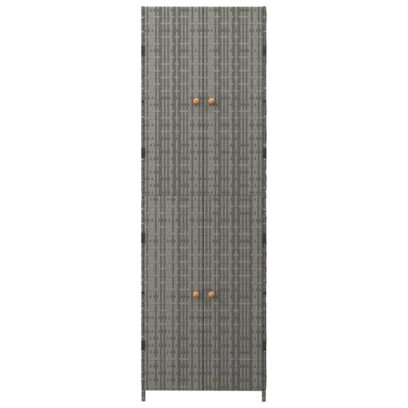 Armoire de rangement jardin Gris 59x40x180 cm Résine tressée