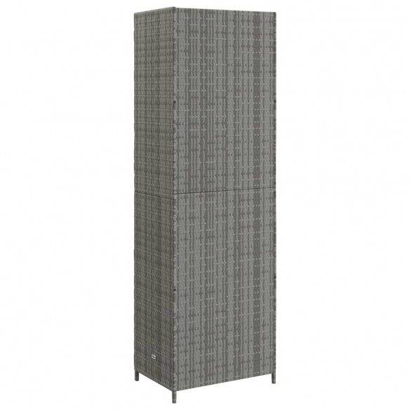 Armoire de rangement jardin Gris 59x40x180 cm Résine tressée