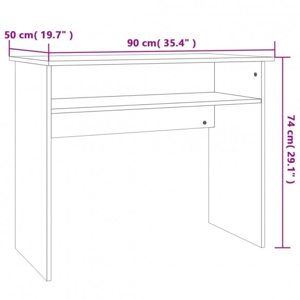 Bureau Gris béton 90x50x74 cm Aggloméré