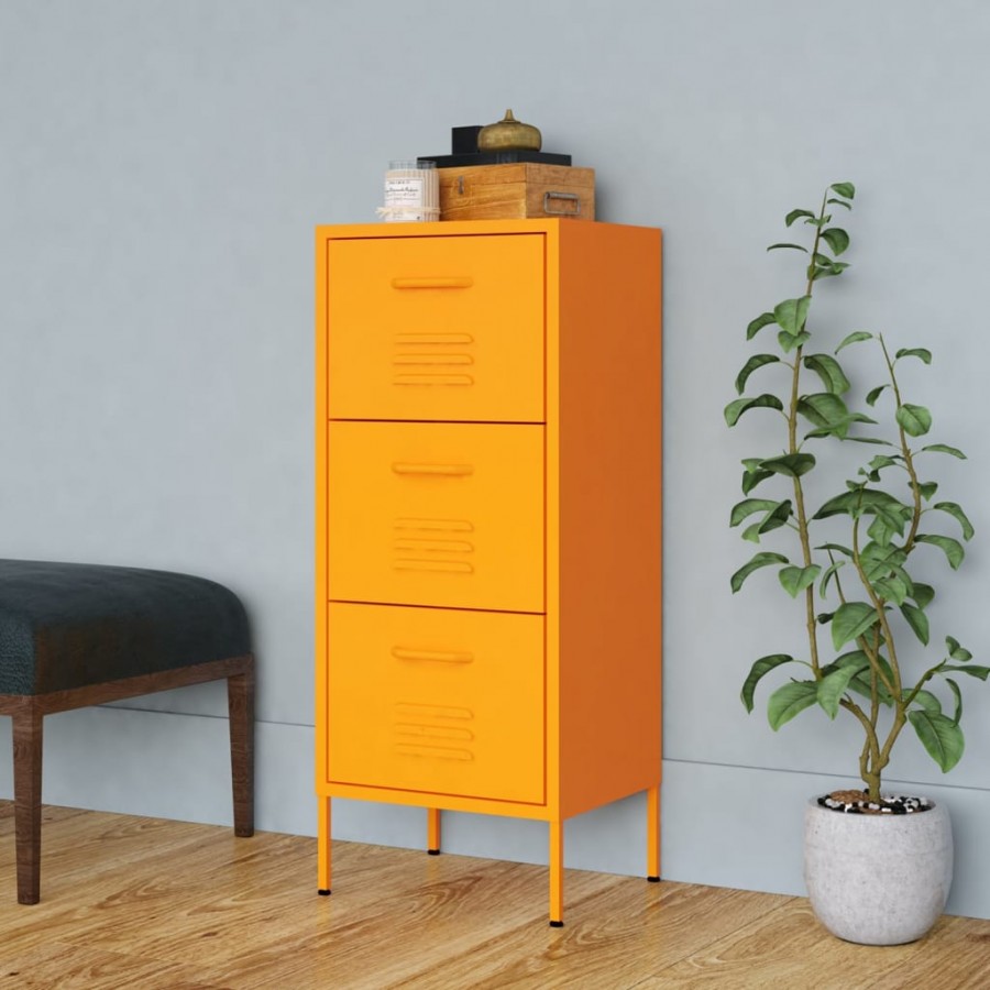 Armoire de rangement Jaune moutarde 42,5x35x101,5 cm Acier