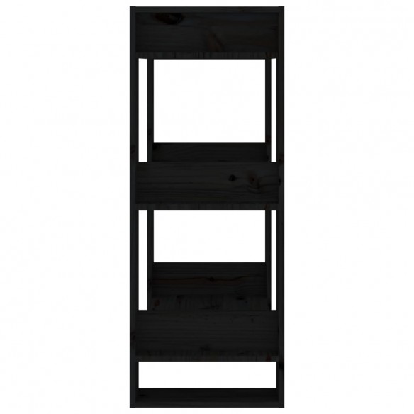 Bibliothèque/Séparateur de pièce Noir 60x35x91 cm Pin solide