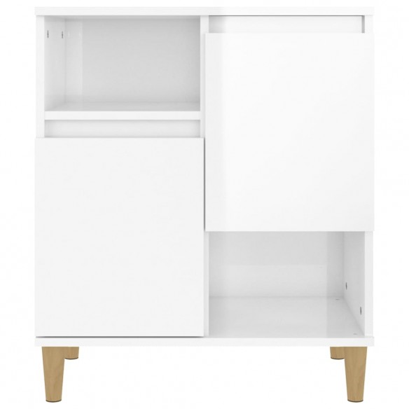 Buffets 2 pcs blanc brillant 60x35x70 cm bois d'ingénierie