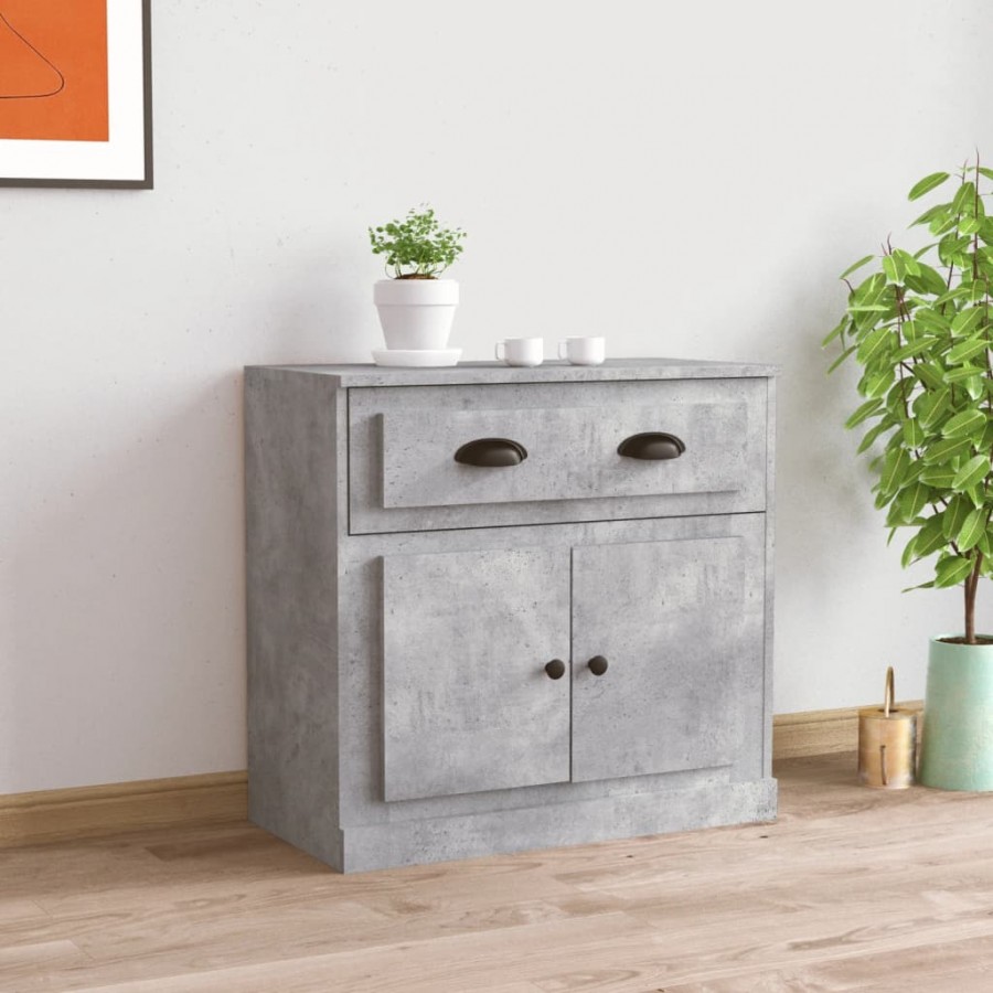 Buffet gris béton 70x35,5x67,5 cm bois d'ingénierie