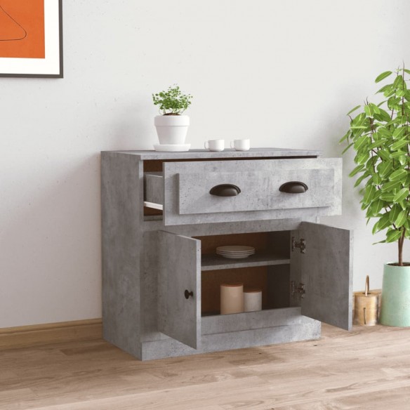 Buffet gris béton 70x35,5x67,5 cm bois d'ingénierie