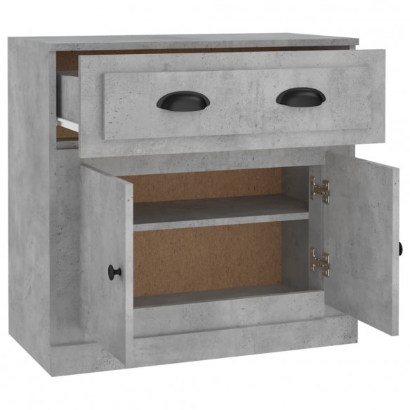 Buffet gris béton 70x35,5x67,5 cm bois d'ingénierie