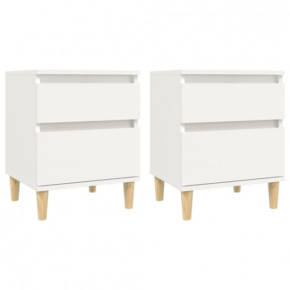 Tables de chevet 2 pcs Blanc 40x35x50 cm