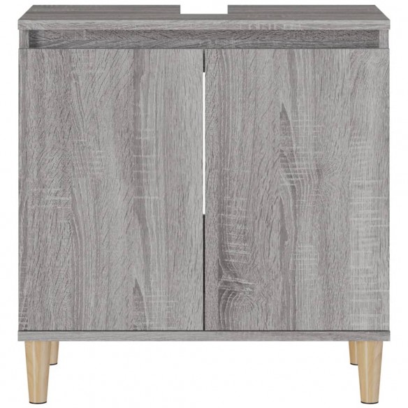 Meuble d'évier sonoma gris 58x33x60 cm bois d'ingénierie