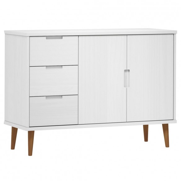 Buffet MOLDE Blanc 113x40x80 cm Bois massif de pin