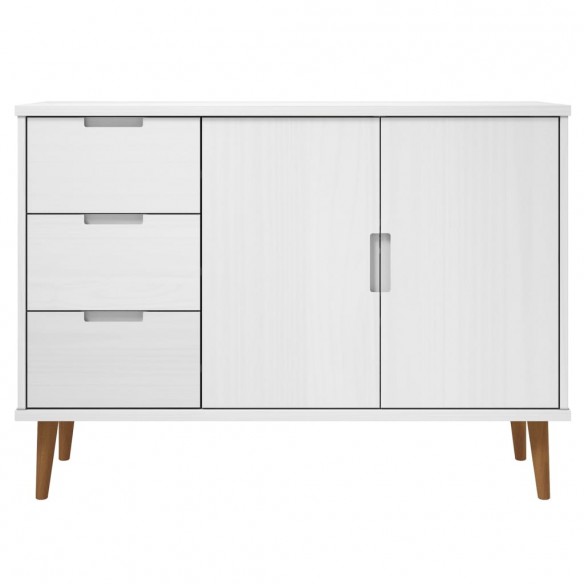 Buffet MOLDE Blanc 113x40x80 cm Bois massif de pin