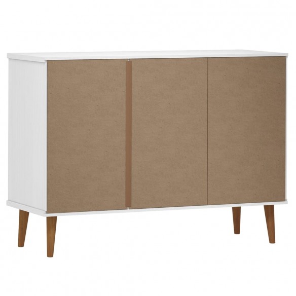 Buffet MOLDE Blanc 113x40x80 cm Bois massif de pin