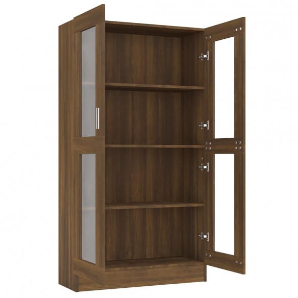 Armoire à vitrine Chêne brun 82,5x30,5x150 cm Bois d'ingénierie