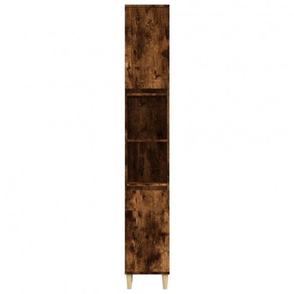 Armoire de bain chêne fumé 30x30x190 cm bois d'ingénierie