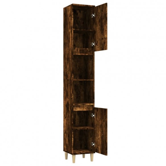 Armoire de bain chêne fumé 30x30x190 cm bois d'ingénierie