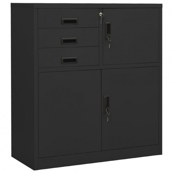 Armoire de bureau et jardinière Anthracite 90x40x125 cm Acier