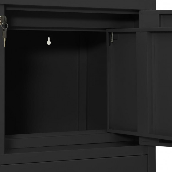 Armoire de bureau et jardinière Anthracite 90x40x125 cm Acier