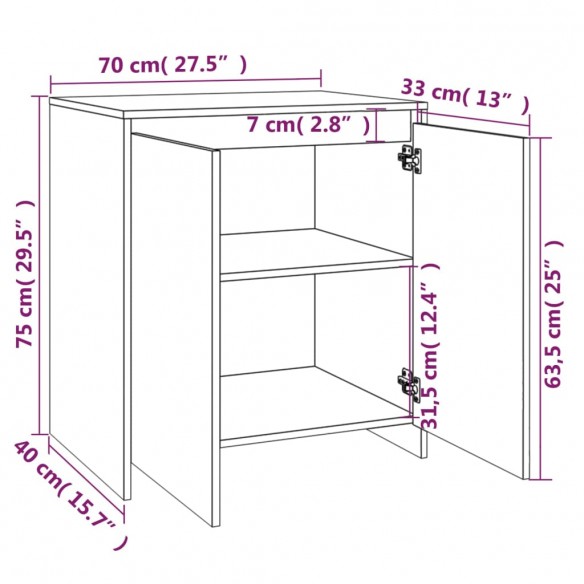 Buffets 3 pcs Chêne fumé Bois d'ingénierie