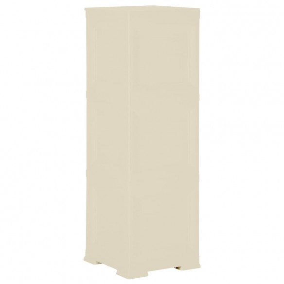 Armoire plastique 40x43x125 cm design de bois blanc angora