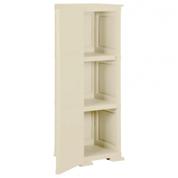 Armoire plastique 40x43x125 cm design de bois blanc angora