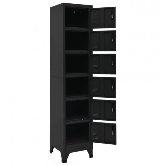 Armoire à casiers Noir 38x40x180 cm Acier