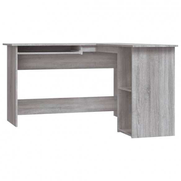 Bureau d'angle sonoma gris 120x140x75 cm bois d'ingénierie