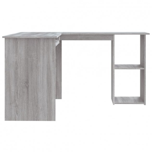 Bureau d'angle sonoma gris 120x140x75 cm bois d'ingénierie