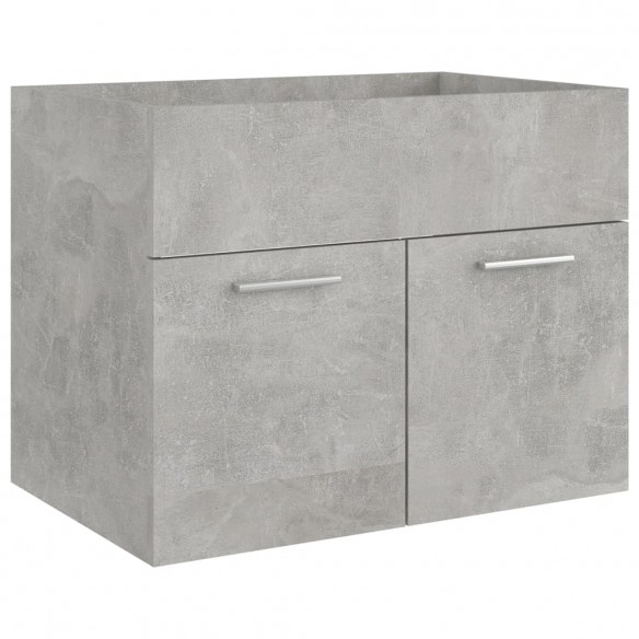 Armoire d'évier avec lavabo intégré Gris béton Aggloméré