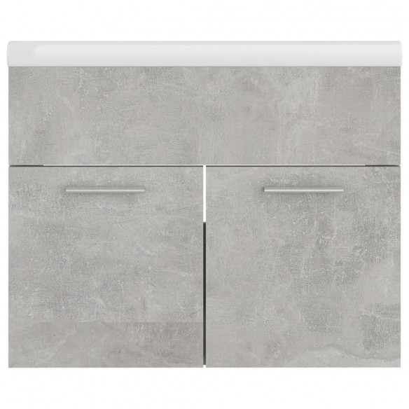 Armoire d'évier avec lavabo intégré Gris béton Aggloméré