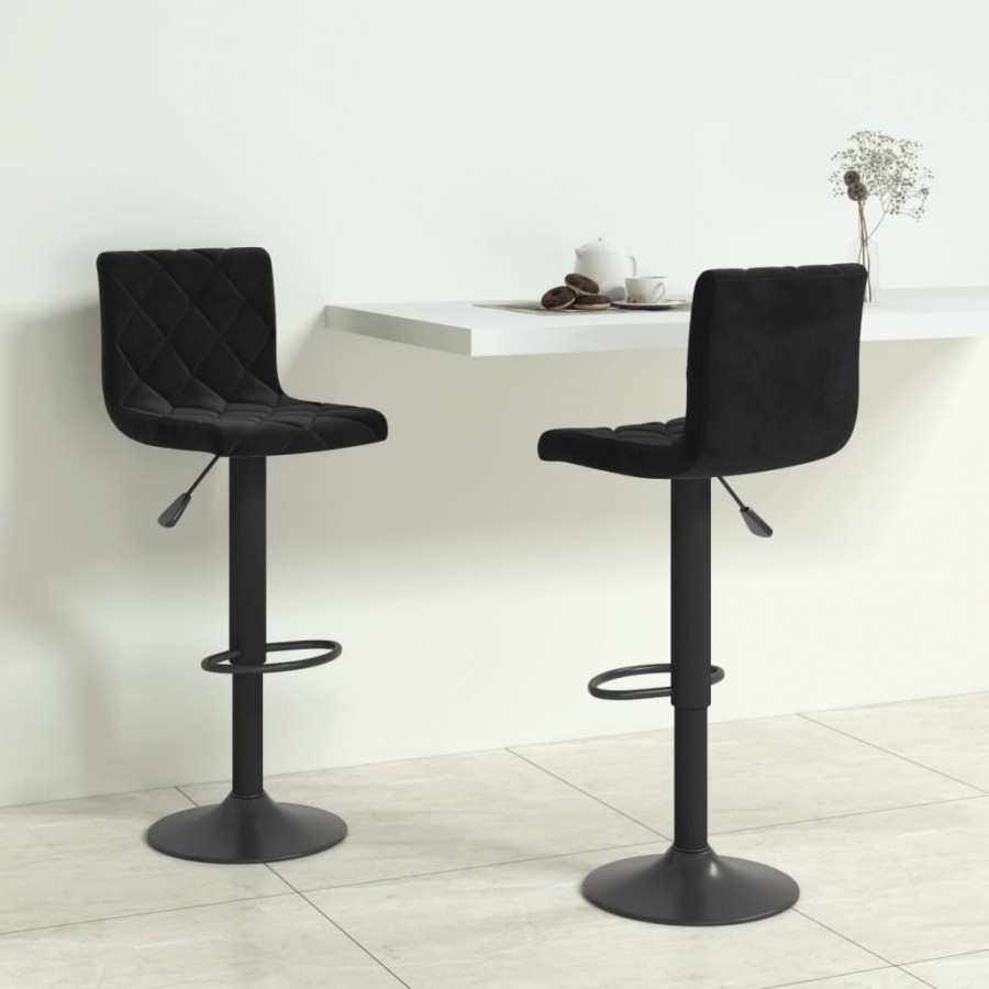 Tabourets de bar 2 pcs Noir Velours