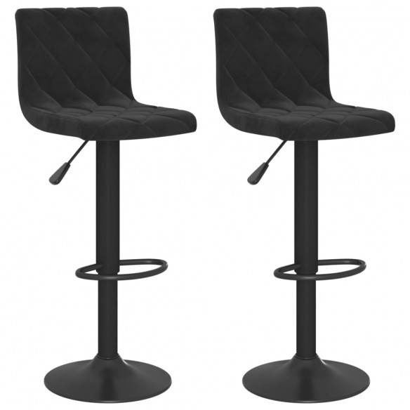 Tabourets de bar 2 pcs Noir Velours