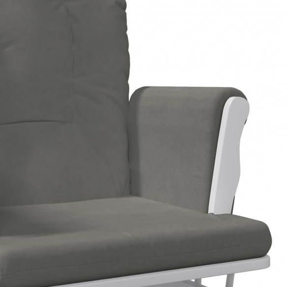 Chaise berçante avec repose-pied Gris foncé Tissu