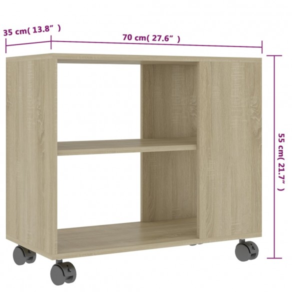 Table d'appoint Chêne sonoma 70x35x55 cm Bois d'ingénierie