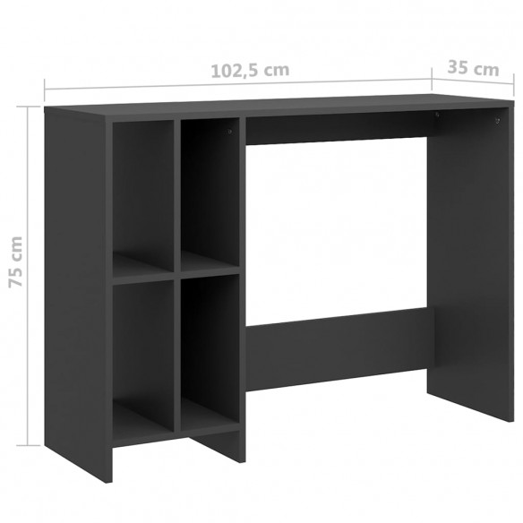 Bureau d'ordinateur portable Gris 102,5x35x75 cm Aggloméré