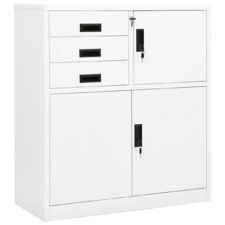 Armoire de bureau Blanc 90x40x102 cm Acier