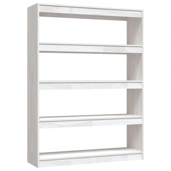 Bibliothèque/Séparateur de pièce Blanc 100x30x135,5 cm Pin