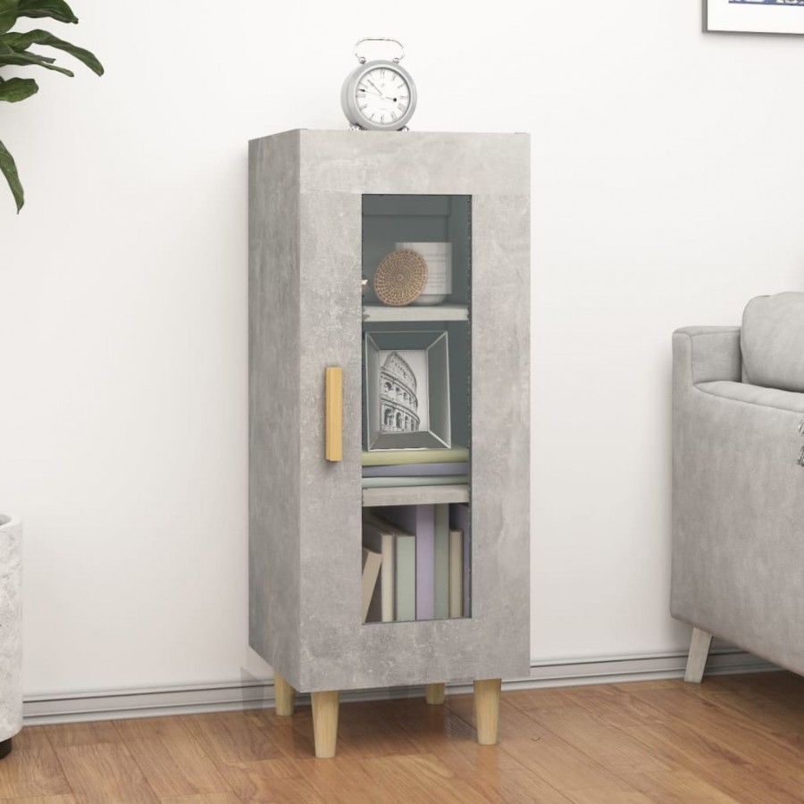 Buffet Gris béton 34,5x34x90 cm Bois d'ingénierie