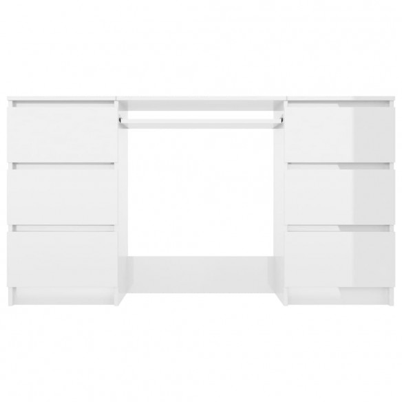 Bureau Blanc brillant 140x50x77 cm Aggloméré