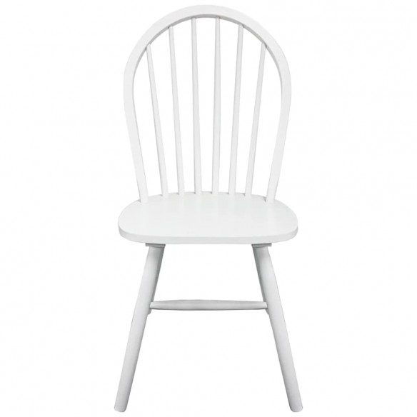 Chaises à manger lot de 4 blanc bois d'hévéa solide