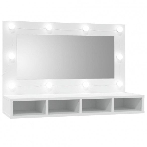 Armoire à miroir avec LED Blanc 90x31,5x62 cm