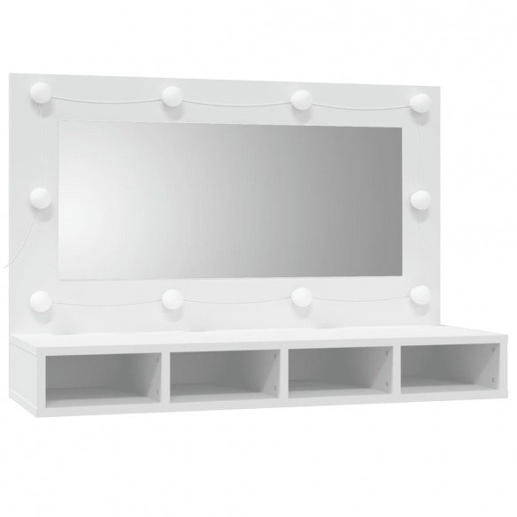 Armoire à miroir avec LED Blanc 90x31,5x62 cm