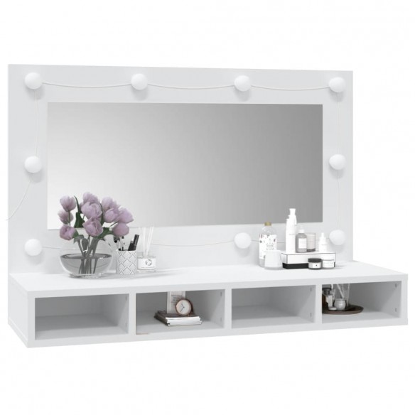 Armoire à miroir avec LED Blanc 90x31,5x62 cm