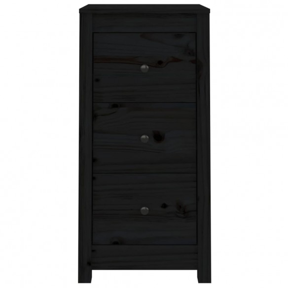 Buffet Noir 40x35x80 cm Bois massif de pin